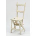 Vintage metamorphic chair/steps, with Rippers Ltd plaque, 90cm high
