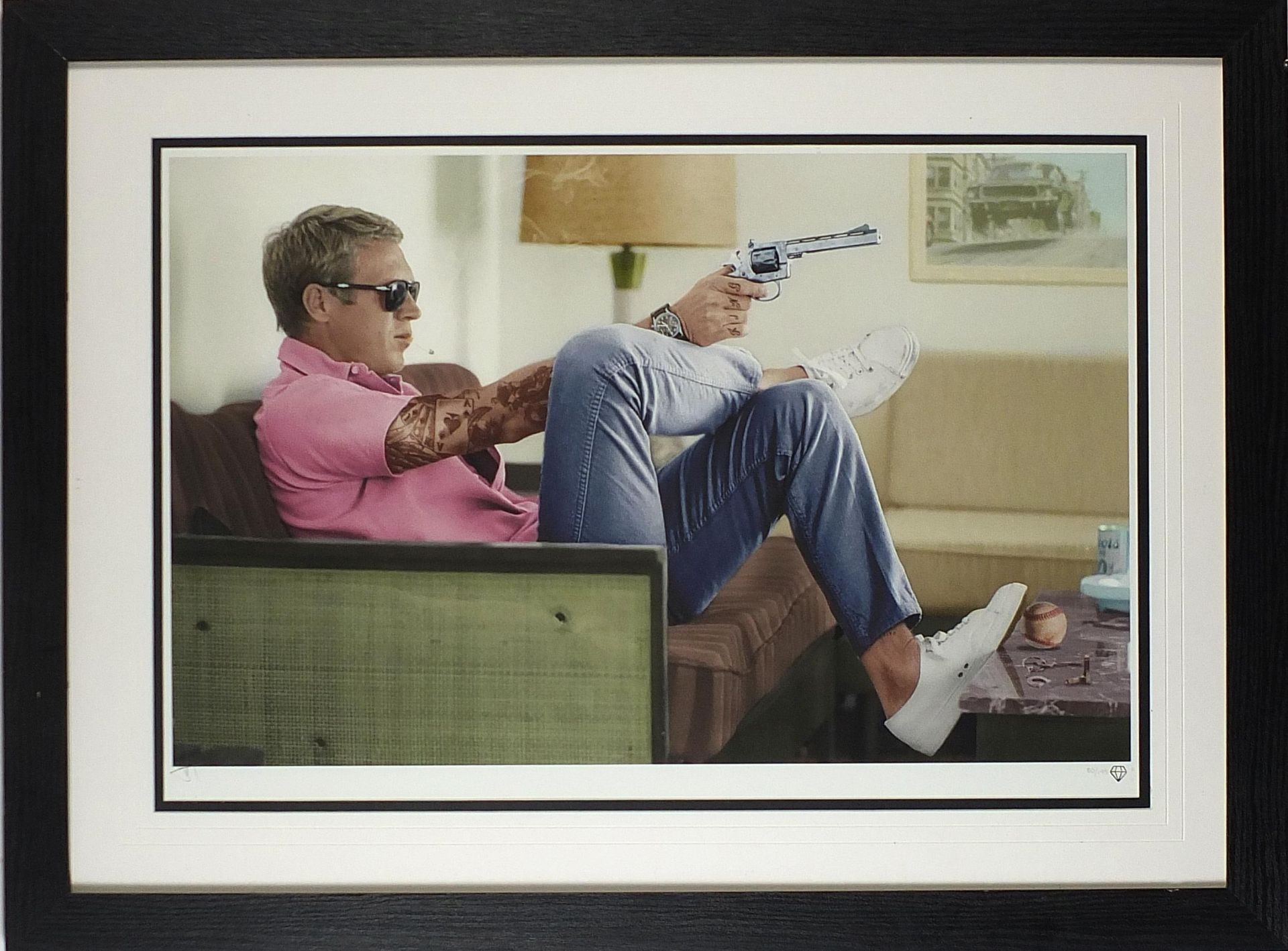 John Jason Adams - Cooler King colour, Steve McQueen, pencil signed print in colour, limited edition - Bild 2 aus 5