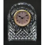 Waterford crystal mantle clock, 16cm high