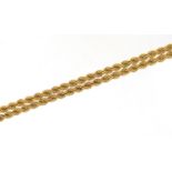 9ct gold rope twist necklace, 60cm in length, 5.1g