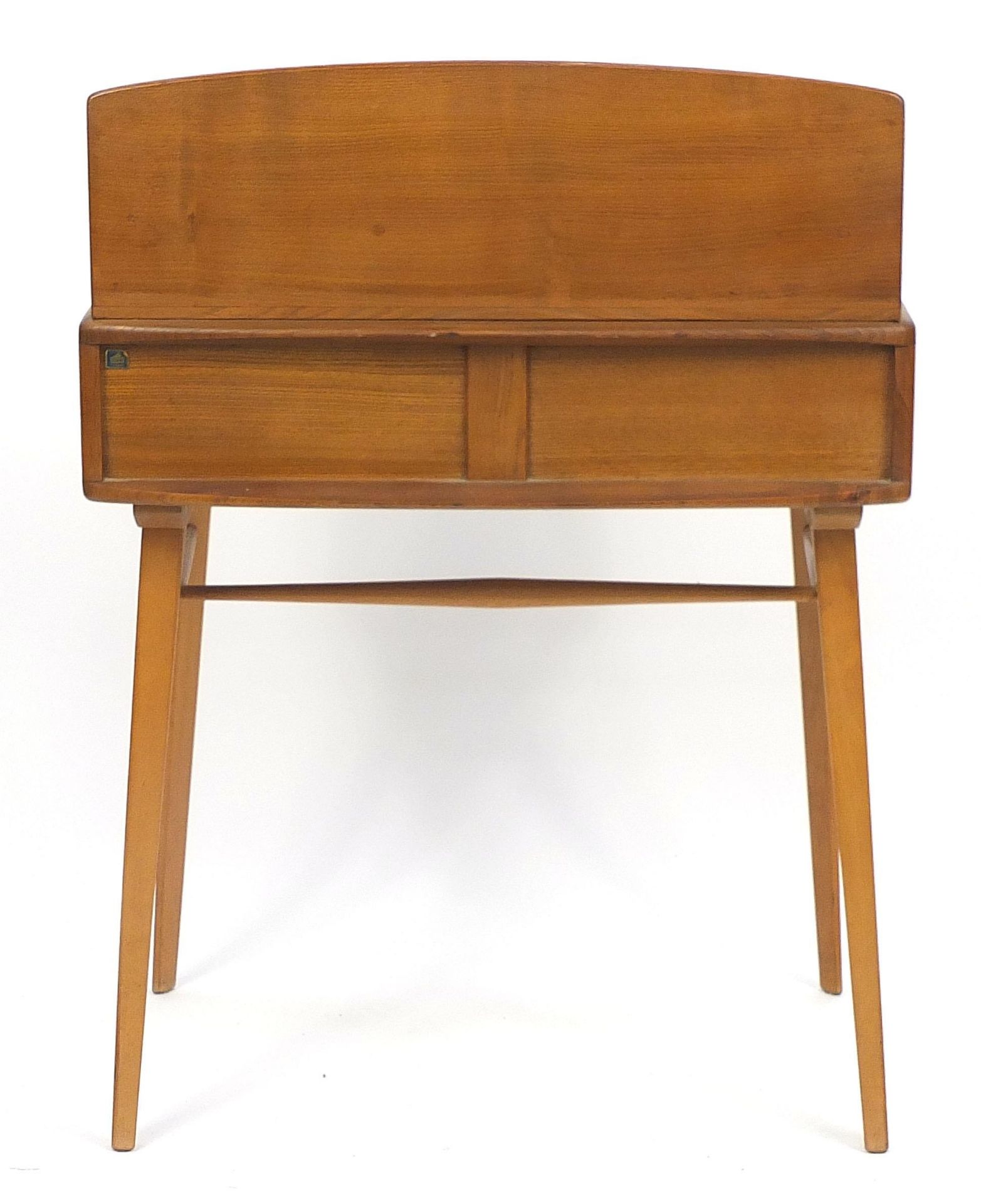 Ercol light elm dressing table with three drawers, 93cm H x 68.5cm W x 48cm D - Image 5 of 6