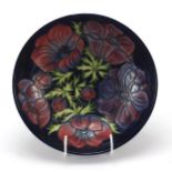 Moorcroft pottery bowl hand painted with flowers, numbered 34194, 28cm in diameter
