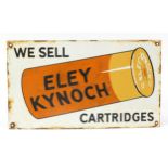 Eley Kynoch Shotgun Cartridge enamel advertising sign, 46.5cm x 26.5cm