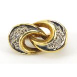 9ct gold diamond clasp, 1.5cm in length, 1.7g