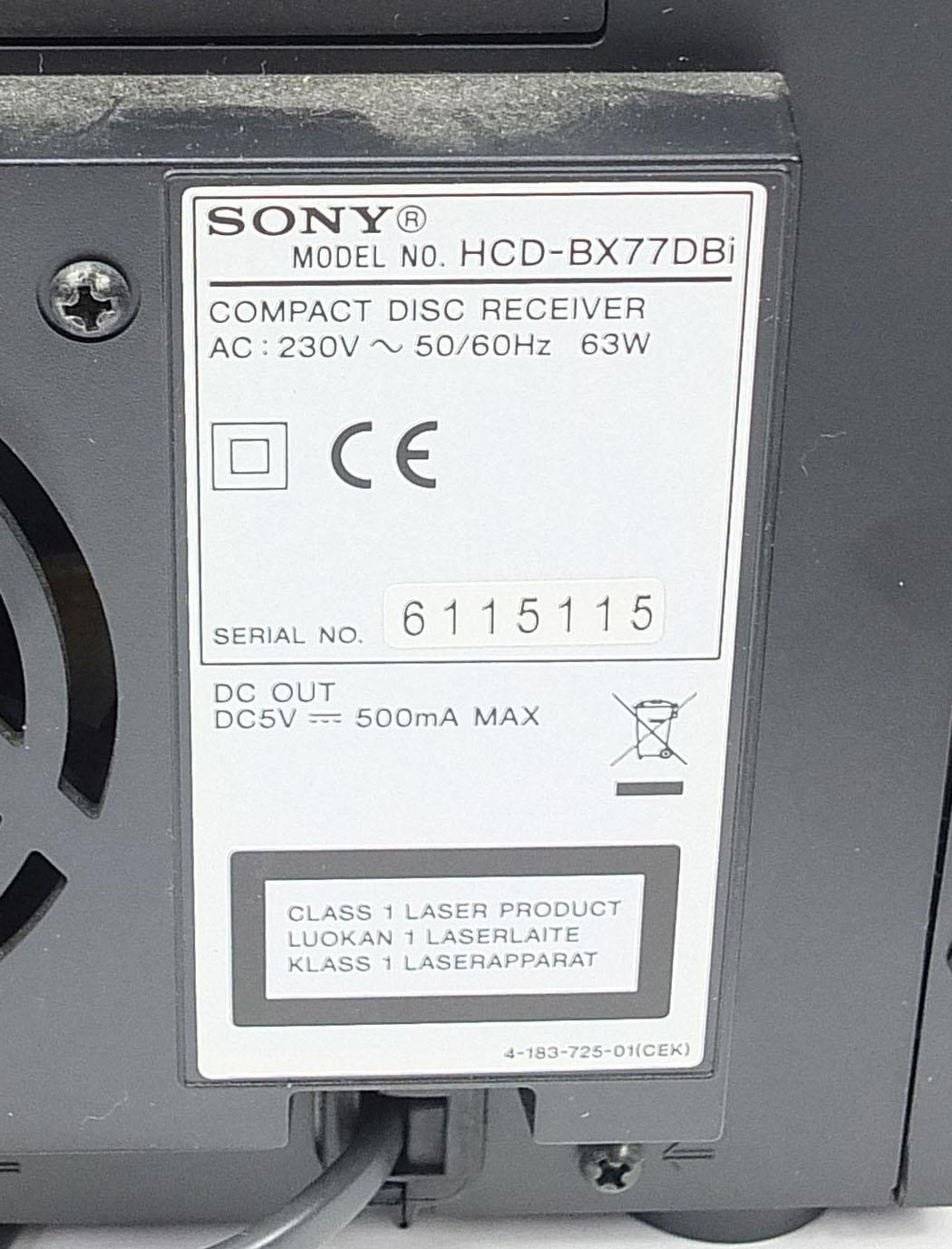 Sony micro HiFi component system with speakers model CMT-BX77DBI - Image 4 of 4