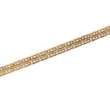 14ct gold flattened multilink necklace, 44cm in length, 3.7g