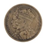 George V and Mary 1935 silver commemorative medallion, 15.5g