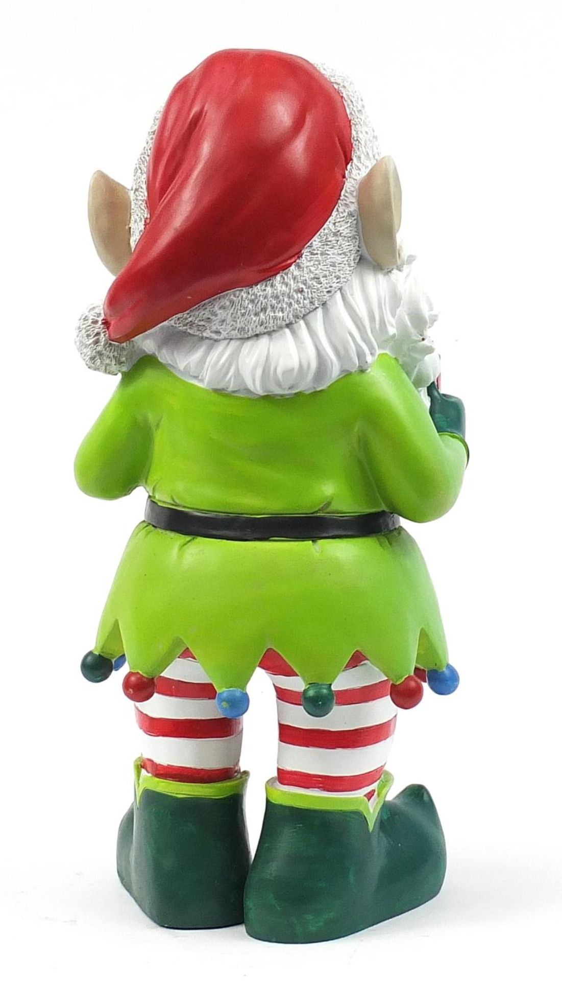 Large garden gnome ornament with 'stop here' sign, 60cm high - Image 2 of 4