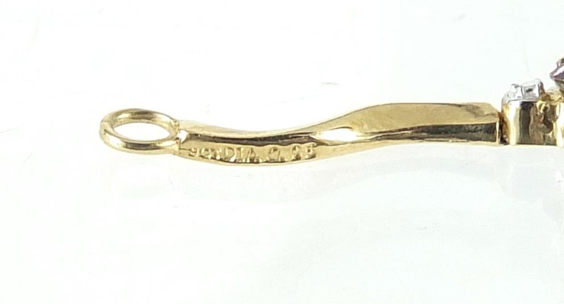 9ct gold mystic topaz and diamond bracelet, 18cm in length, 4.2g - Image 4 of 4