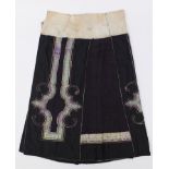 Chinese silk embroidered skirt with floral motifs, 98cm high