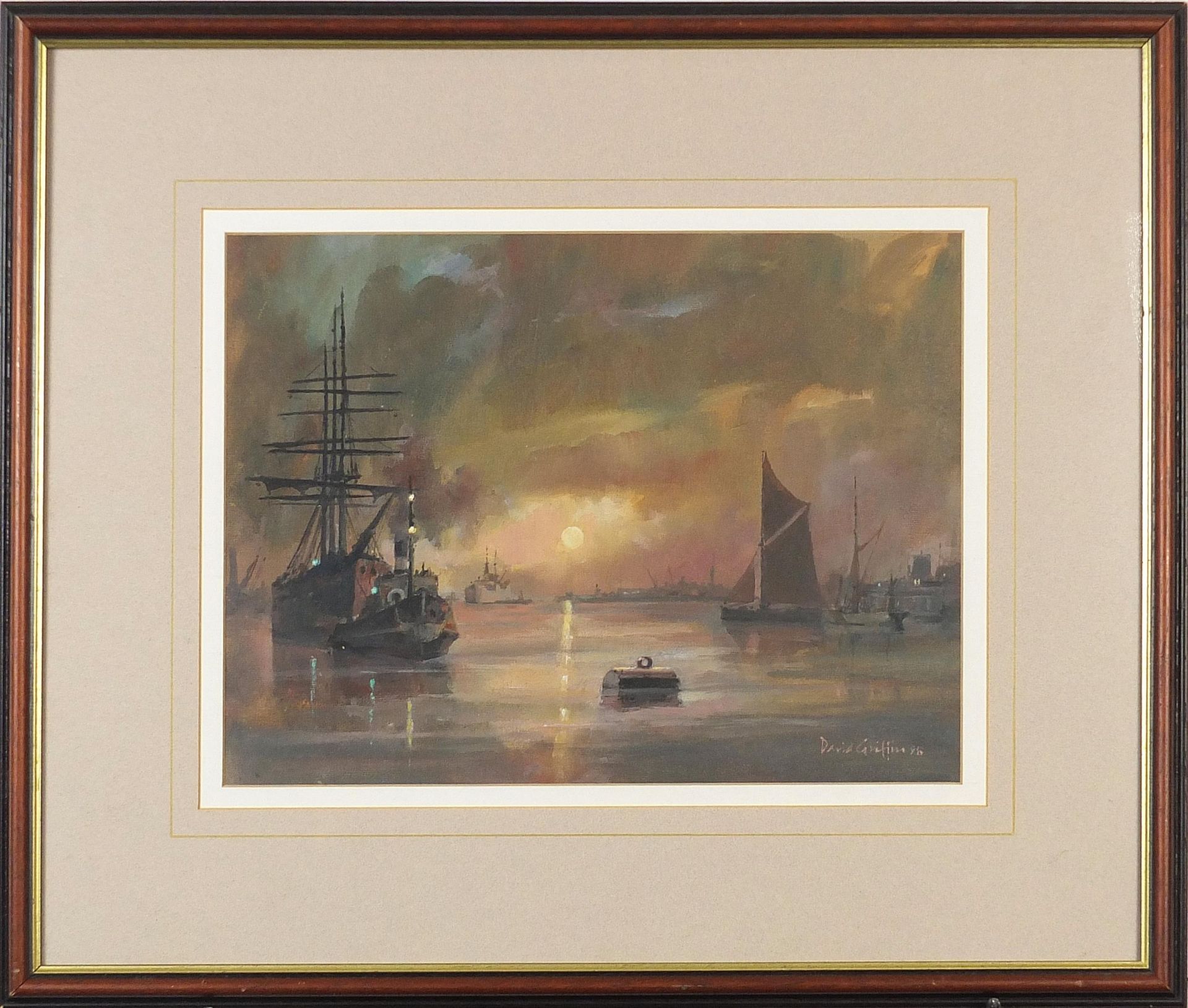 David Griffin - End of the voyage, oil, The City Gallery, London label verso, mounted, framed and - Image 2 of 6