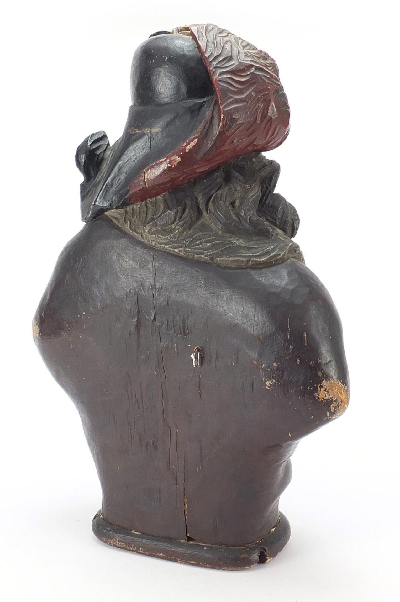 19th century naval interest painted wood bust of a sailor, 45.5cm high - Image 3 of 4