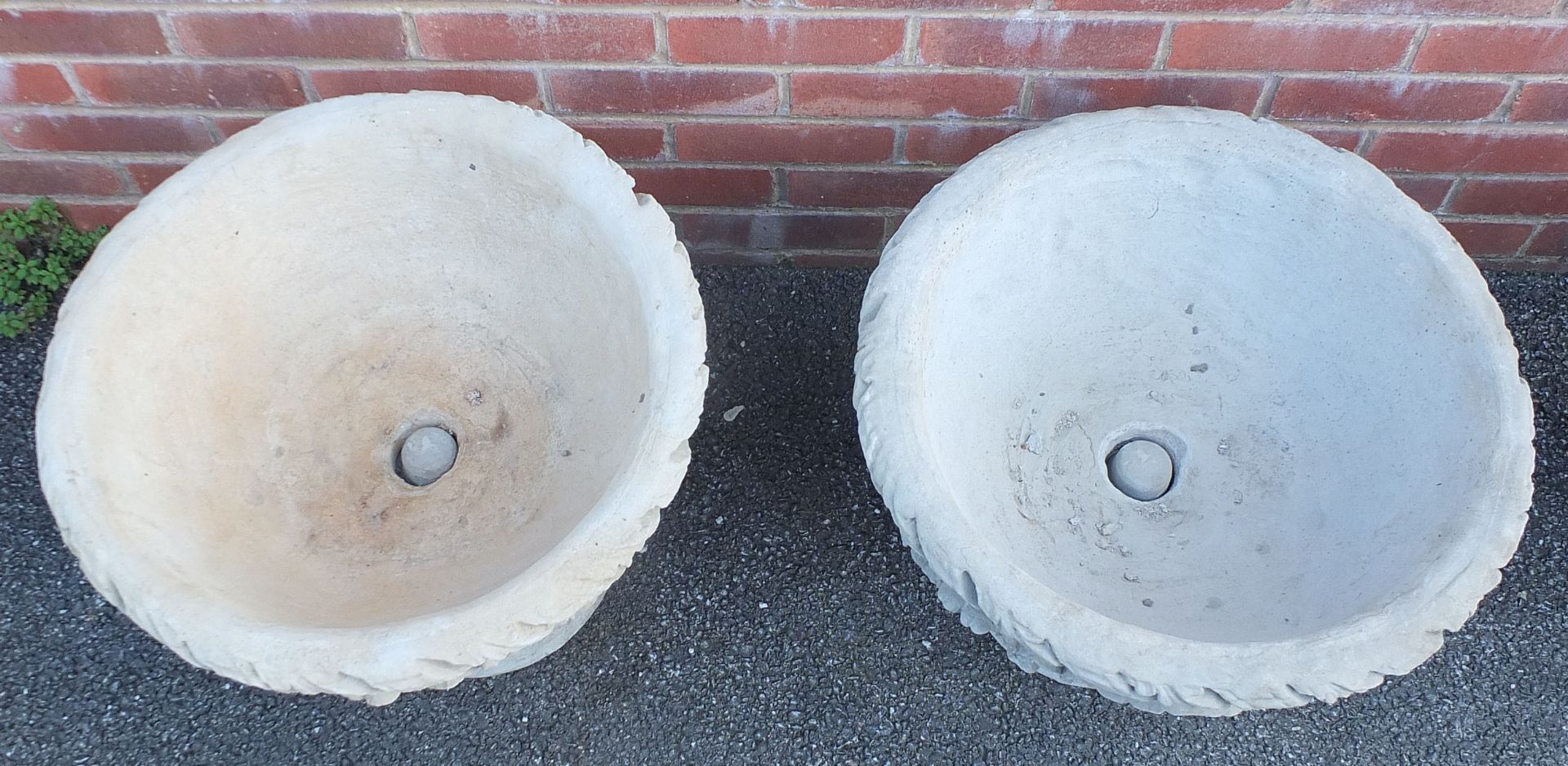 Pair of stoneware garden planters, 41cm high x 54cm in diameter - Image 2 of 3
