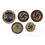 Five German military interest enamel badges