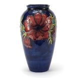 Large Moorcroft pottery vase hand painted with flowers, limited edition 36/100, 31cm high
