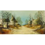 Ron Folland - Farm lane, oil on canvas, Frost & Reed and T & R Annan and Sons label verso, mounted