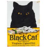 Black Cat Cigarettes enamel advertising sign, 32cm high