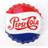 Pepsi-Cola advertising cap design plaque, 67cm in length