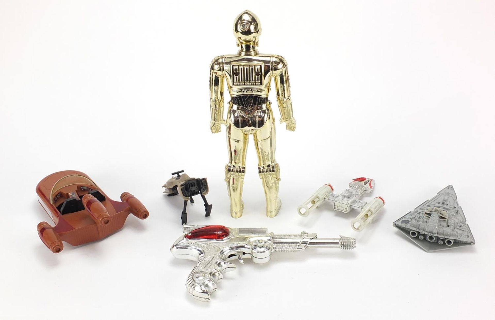 Vintage toys including Space Outlaw diecast gun and large Star Wars C-3PO - Image 4 of 5