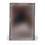 Asprey London, rectangular sterling silver framed mirror with bevelled glass, 15.5cm x 10.5cm