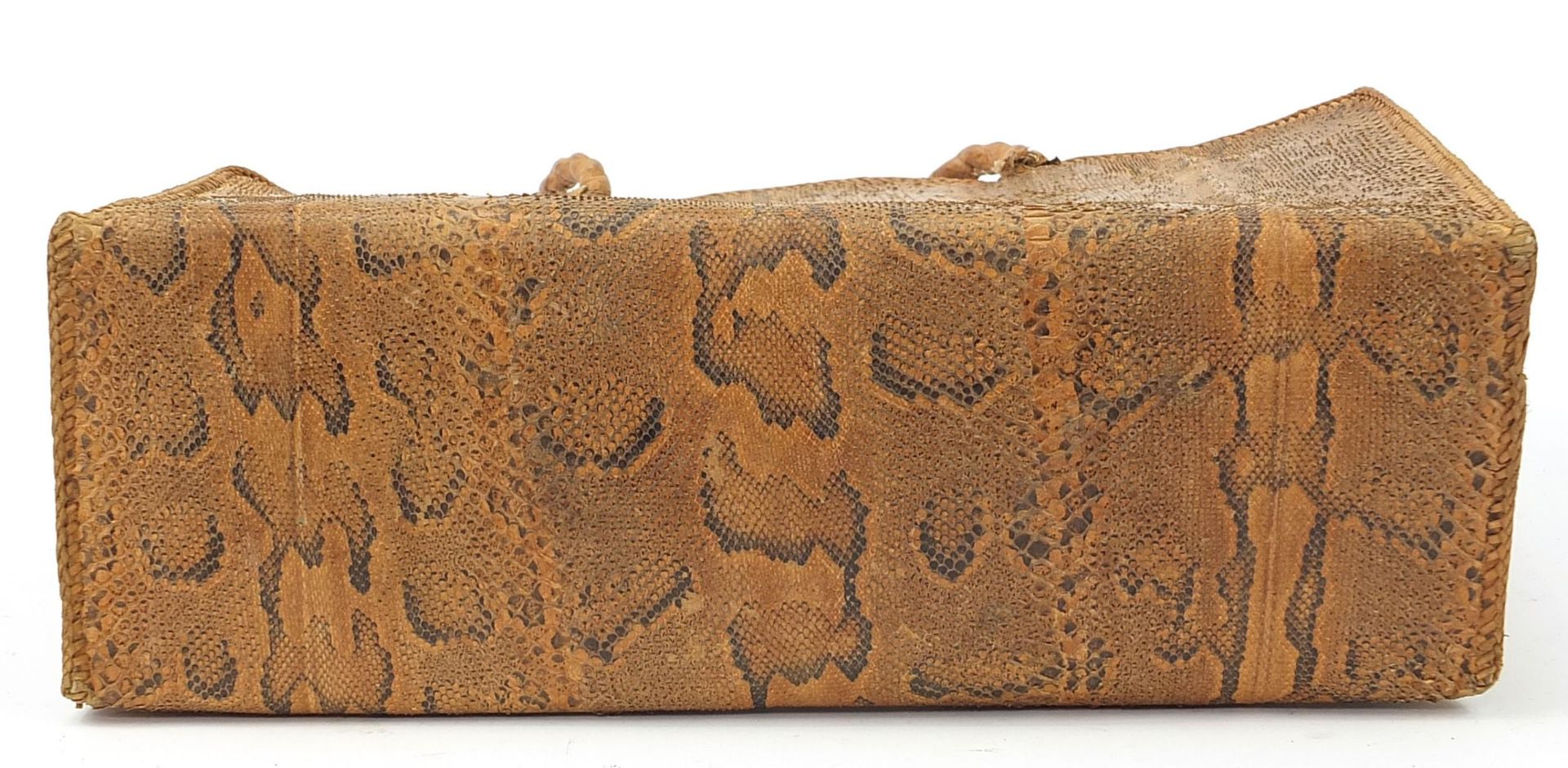 Large vintage snakeskin bag, 45cm wide - Image 3 of 5