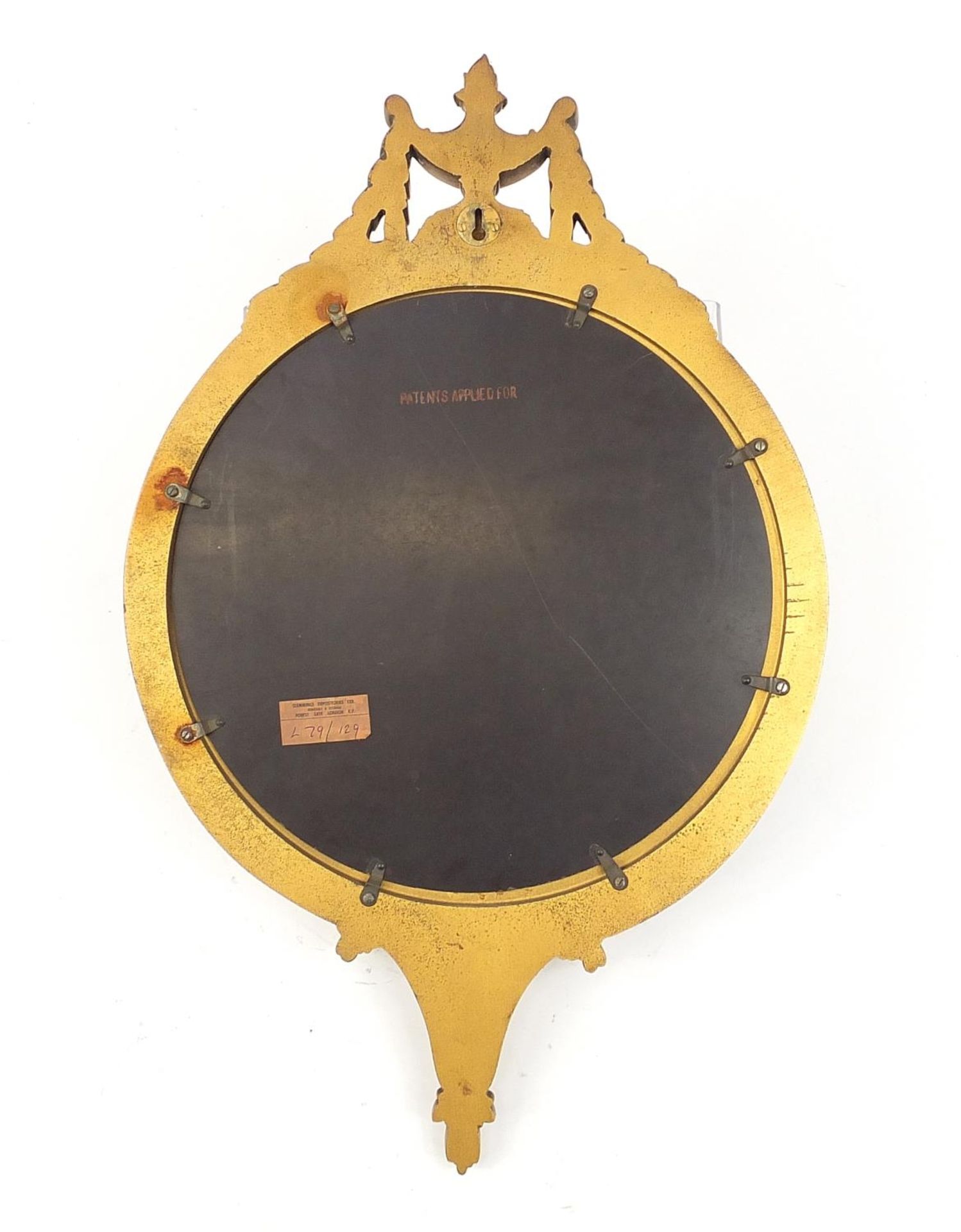 Ornate gilt framed convex mirror with urn, 65.5cm high - Image 3 of 5