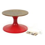 Sarah Hamilton Perspex illuminated chess table, 41cm high x 67cm in diameter