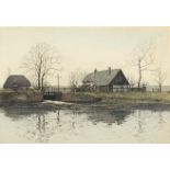 Paul Bisson - Mill River, Kennet, pencil signed coloured aquatint, limited edition 36/50, mounted,