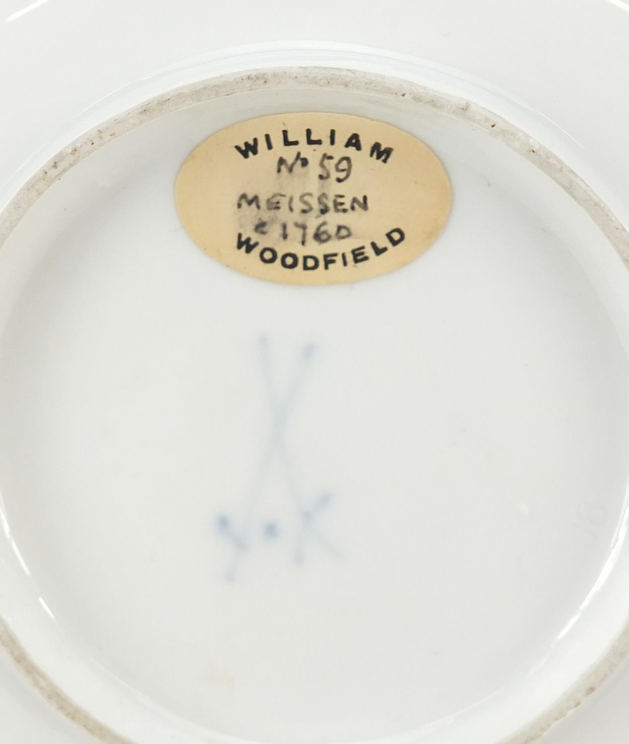 Meissen, 19th century porcelain cup and saucer hand painted with flowers, the saucer 13.5cm in - Image 6 of 6