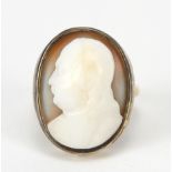 Antique 15ct gold cameo ring depicting a male bust, size H, 5.5g