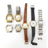 Six vintage gentlemen's wristwatches including Thorne Automatic, Garrard Automatic and Mudu