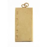 Large 9ct gold ingot pendant, 4.9cm x 2.5cm, 35.0g