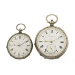 J G Graves, gentlemen's silver open face pocket watch and a ladies silver open face pocket watch,