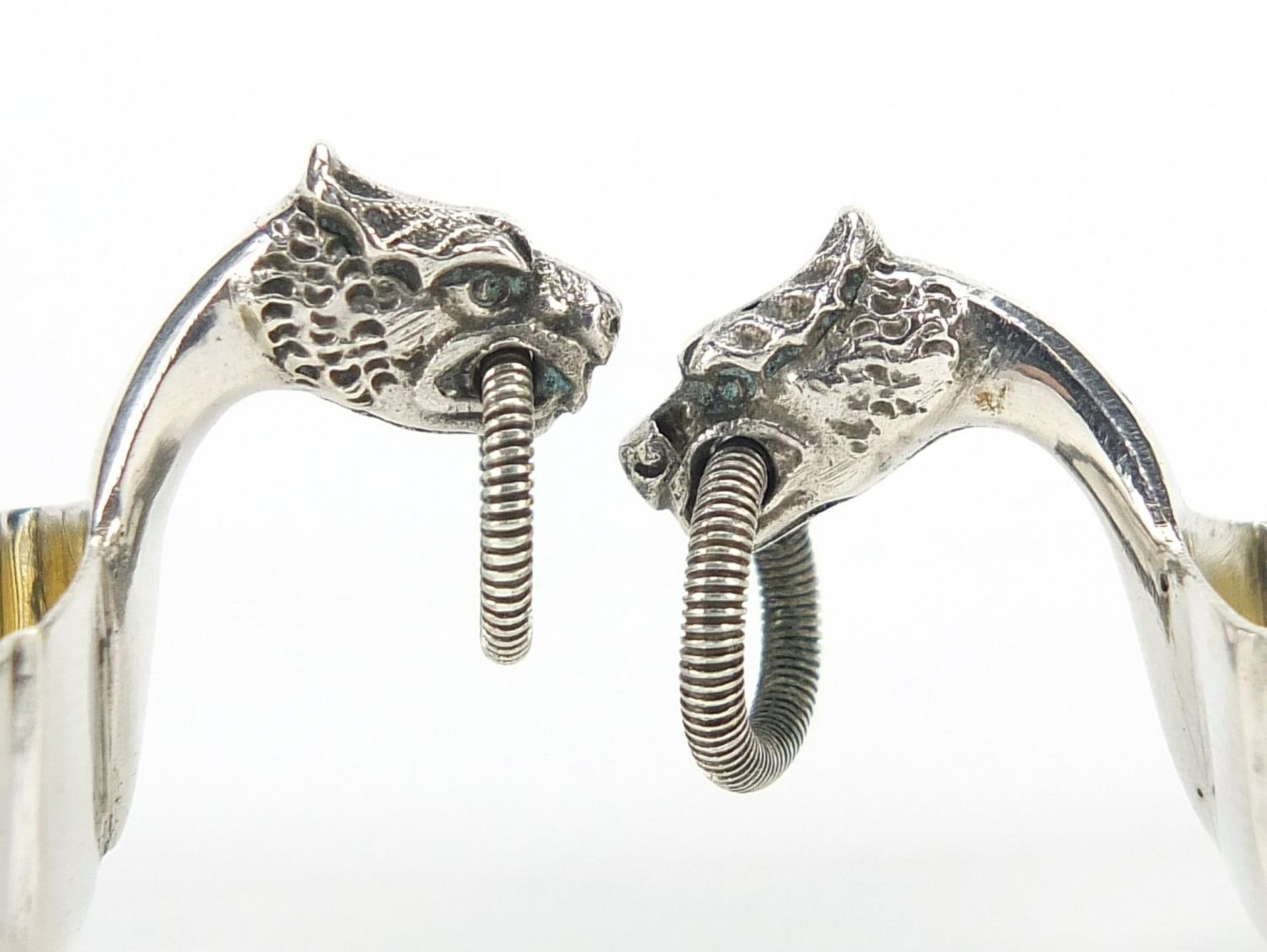 Marius Hammer, pair of Danish 830S silver open salts with dragon head handles, 7.5cm wide - Bild 2 aus 5