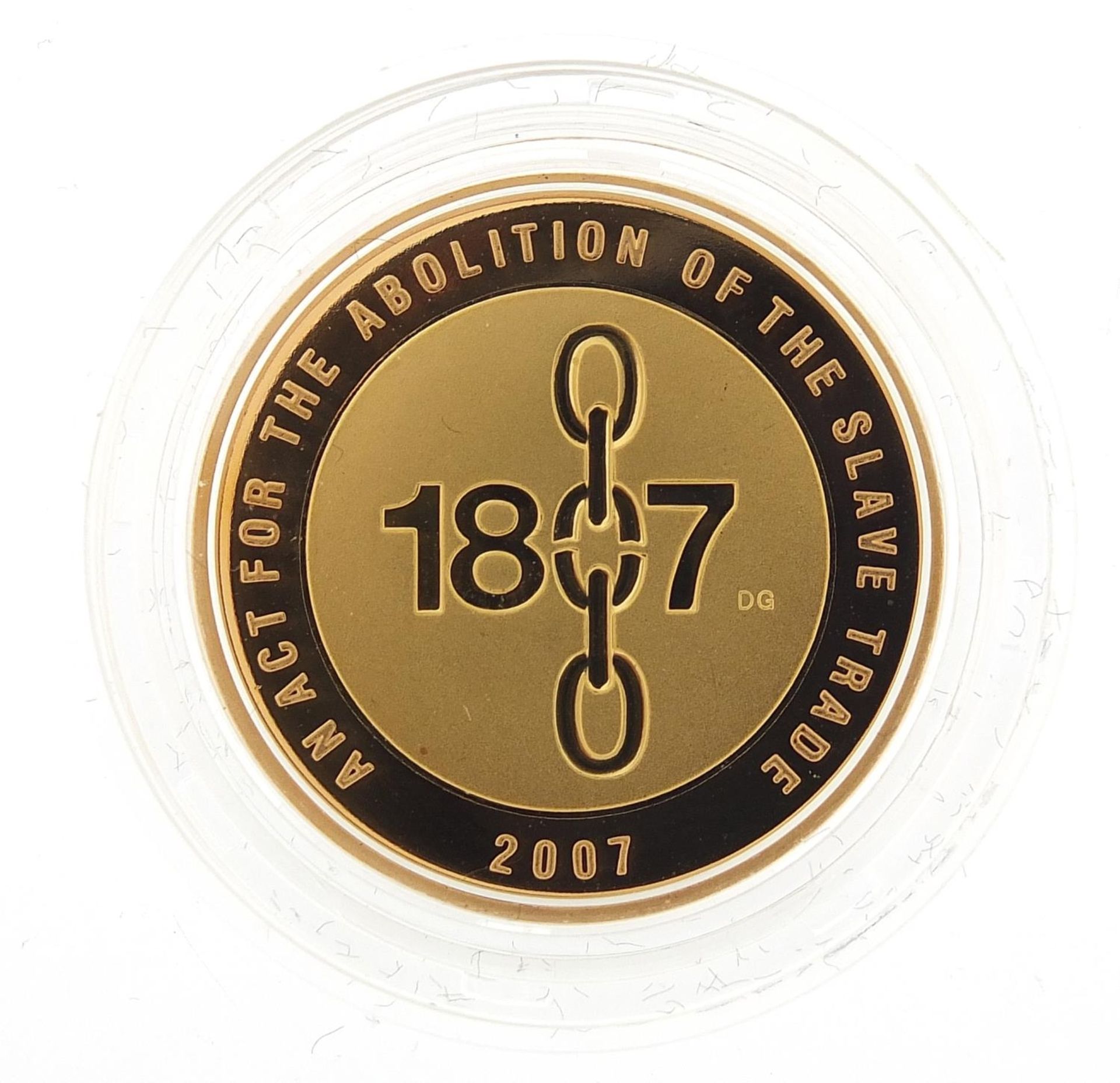 Elizabeth II 2007 gold two pound coin commemorating the abolition of the slave trade with box and - Bild 2 aus 5