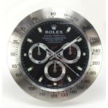 Rolex design oyster perpetual dealers display wall clock, 34cm in diameter