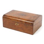 Victorian walnut writing slope with fitted interior, 13.5cm H x 35cm W x 23.5cm D