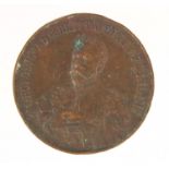 George V bronze medal commemorating the Union of South Africa, dated 1910, 4.5cm in diameter