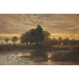 Keeley Halswelle - Sonning on Thames, 19th century oil on canvas, mounted, framed and glazed, 59cm x