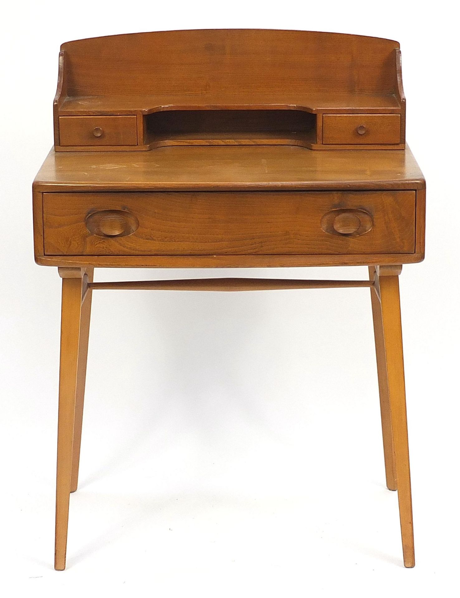 Ercol light elm dressing table with three drawers, 93cm H x 68.5cm W x 48cm D - Image 2 of 6