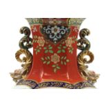 Large Victorian Mason's design ironstone vase and cover, decorated in the chinoiserie manner, 78cm