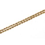 14ct gold rope twist necklace, 46cm in length, 7.2g
