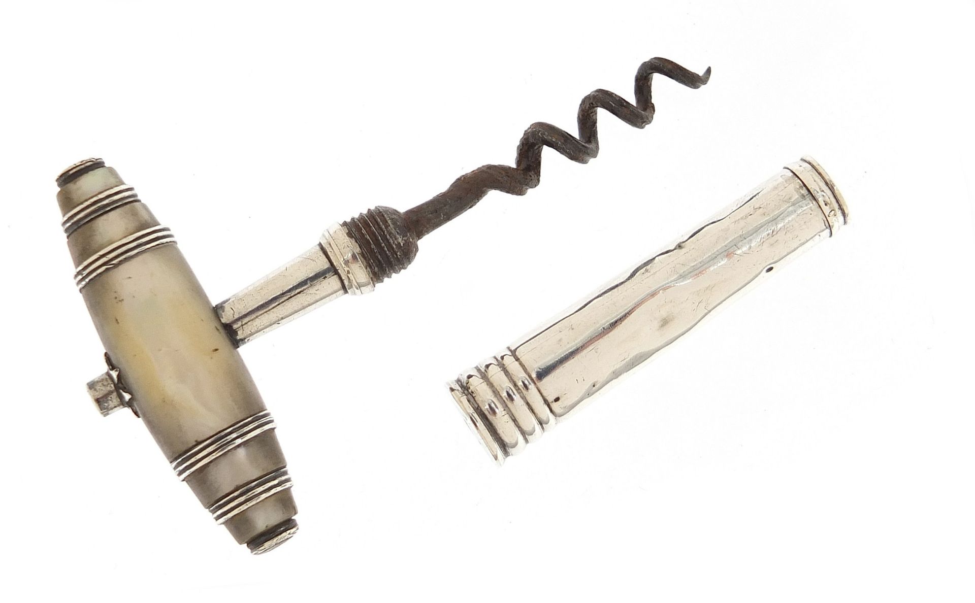 Antique silver corkscrew by Samuel Pemberton, 8cm in length - Image 2 of 5