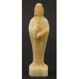Chinese russet carving of Guanyin, 19.5cm high