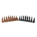 Chinese design figural chess set, the largest piece 10cm high