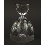 Large Art Deco design clear glass scent bottle with stopper, 21.5cm high