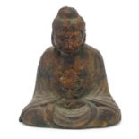 Japanese gilt iron figurine of Buddha, 12cm high