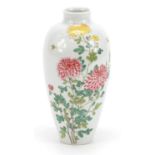Chinese porcelain vase finely hand painted in the famille rose palette with butterflies amongst