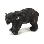 Patinated bronze brown bear, 18cm in length