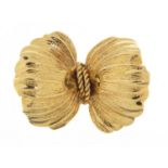 Grosse, German 14ct gold bow brooch, dated 1964, 3.2cm wide, 5.9g